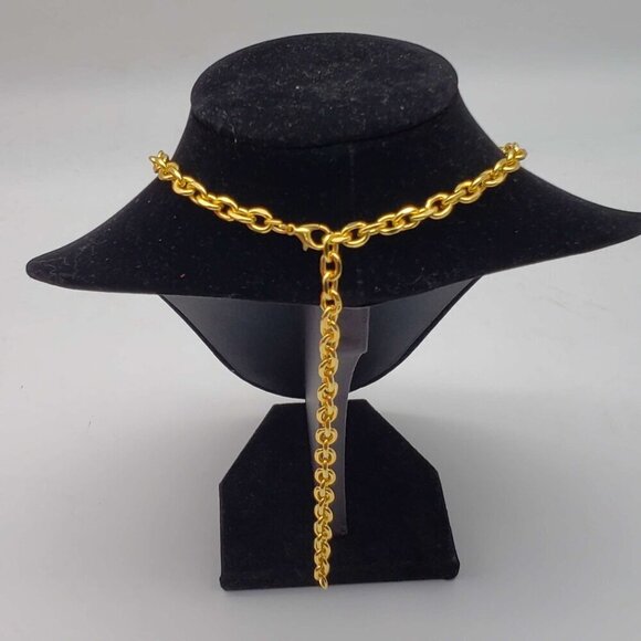 100% Auth Louis Vuitton Lock & Key w/ 18k Gold Plated Chain Necklace - Picture 8 of 9